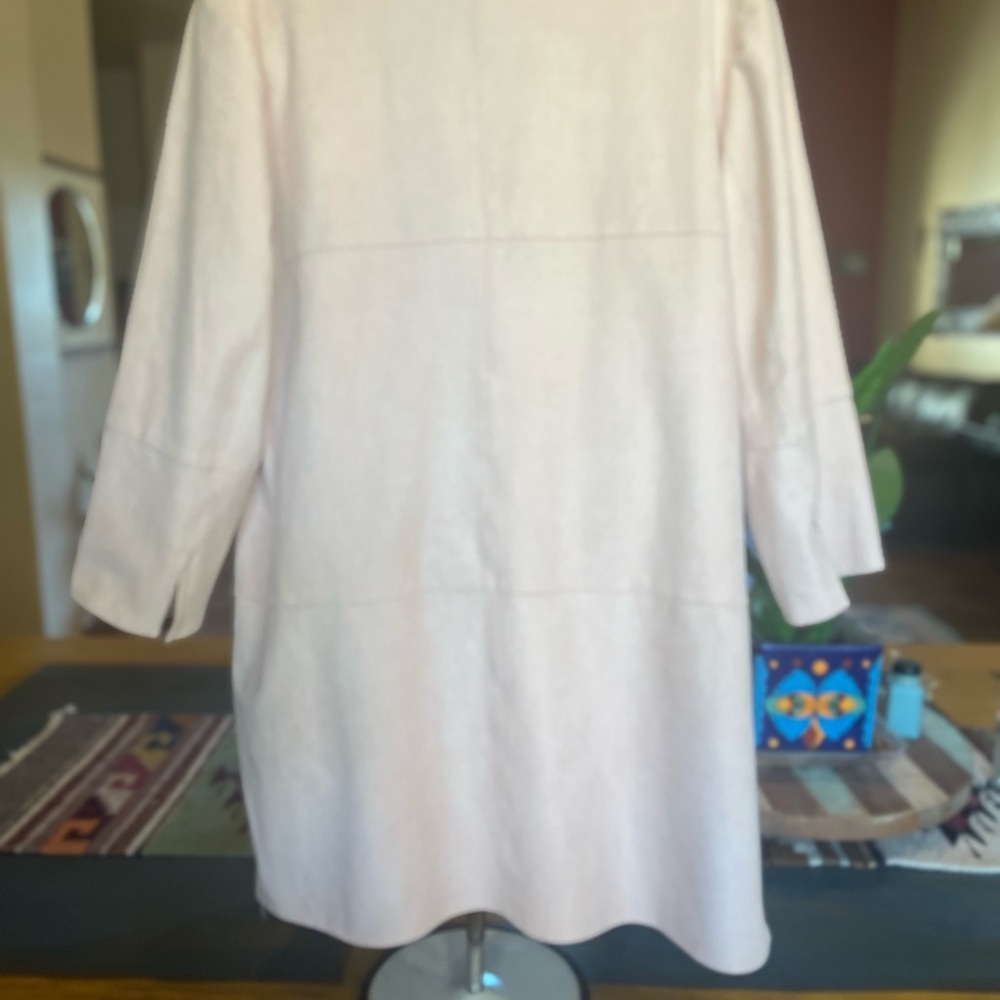 NWOT Faux Suede Midi Pink Chico’s jacket size medium - Picture 4 of 4